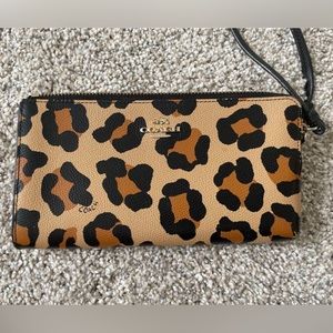 EUC - Coach Leopard Print Wristlet